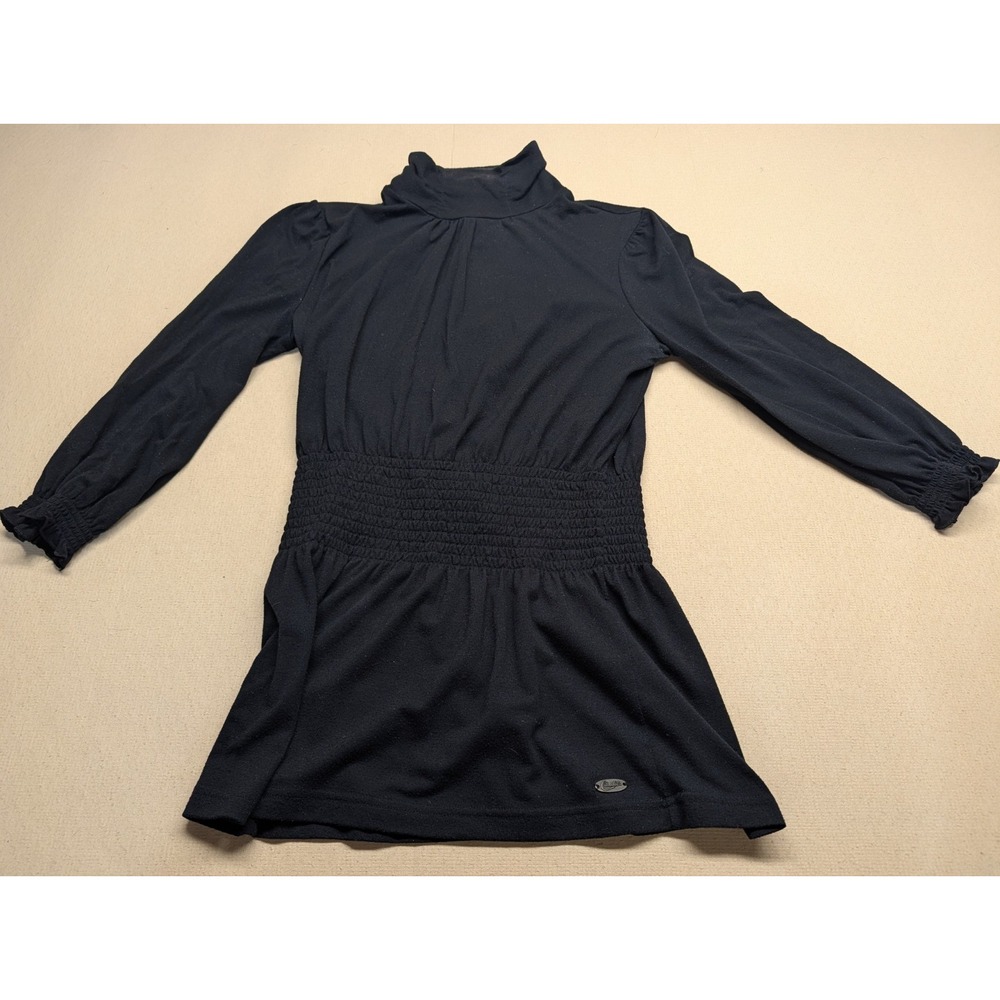 Candies Women Turtle Neck Sweater Black Size L Vintage Cinched Waist Long Sleeve